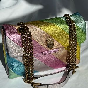Kurt Geiger Kensington Large Leather Metallic Pastel Bag